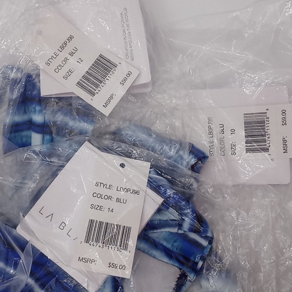 La Blanca Serene Side Shirred Hipster Bikini Bottom Blue - Picture 13 of 13